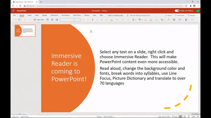 Welcome Immersive Reader to PowerPoint, OneDrive & OneNote