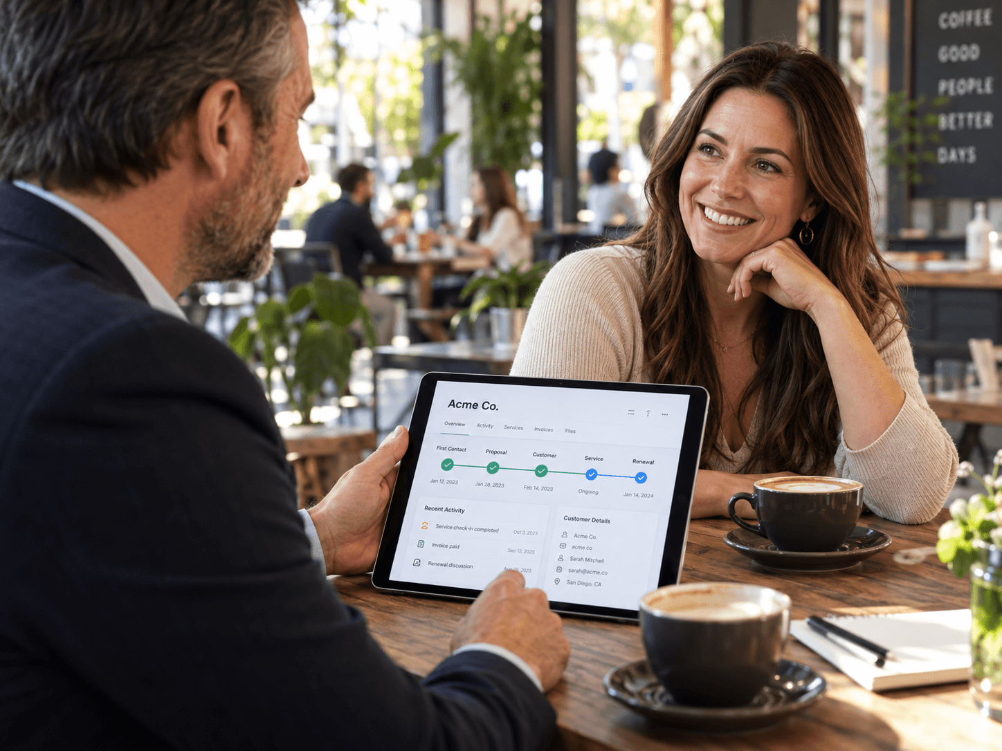 Reviewing results with a customer